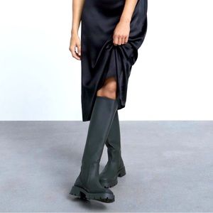 Zara tall rubberized rain boots
